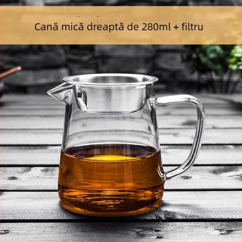 Ceainic din sticlă rezistent la căldură, cu filtru încorporat și separator pentru ceai cu mandarină verde mică, pentru Gongfu ceai