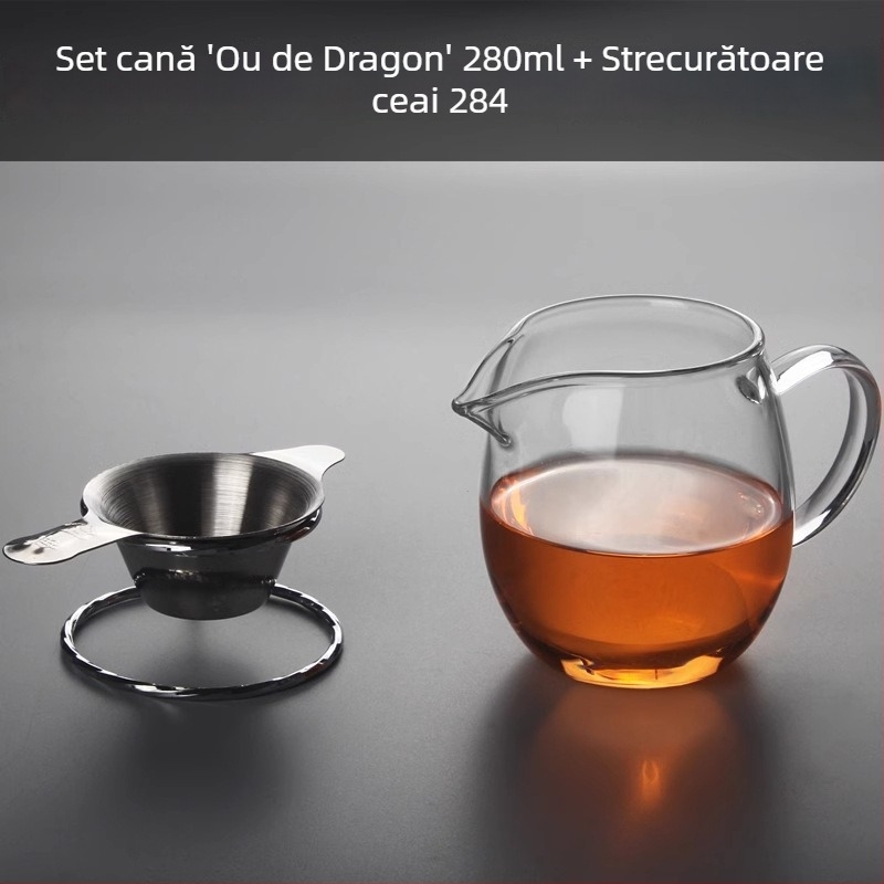 Ceainic din sticlă rezistent la căldură, cu filtru încorporat și separator pentru ceai cu mandarină verde mică, pentru Gongfu ceai