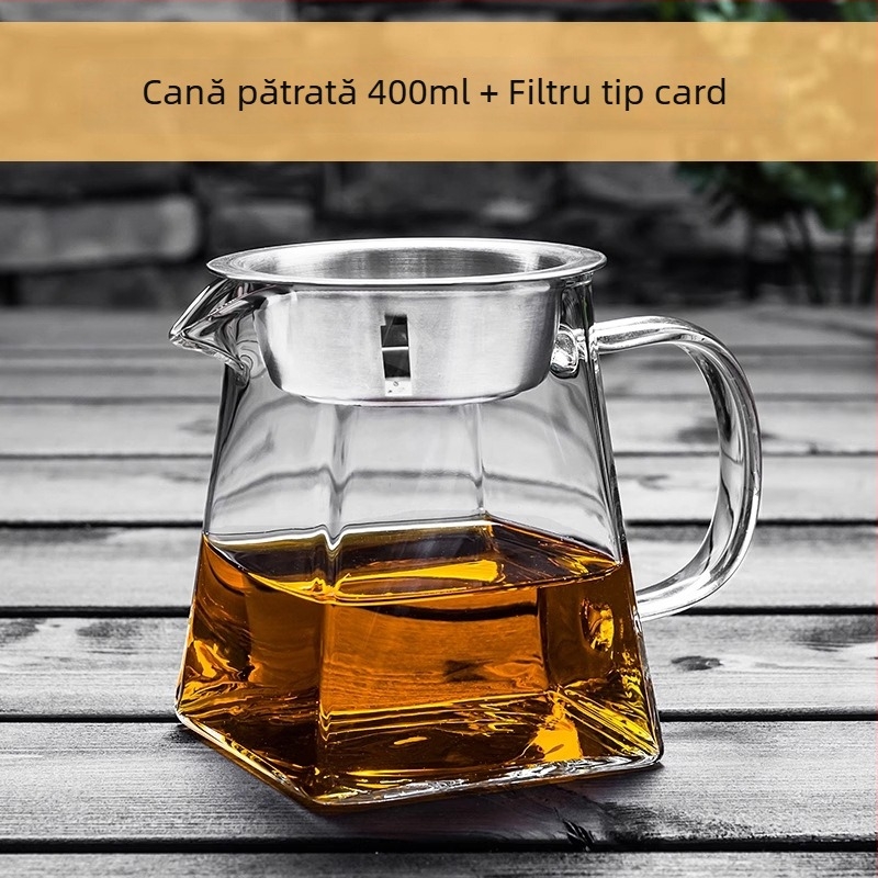 Ceainic din sticlă rezistent la căldură, cu filtru încorporat și separator pentru ceai cu mandarină verde mică, pentru Gongfu ceai