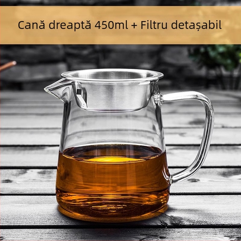 Ceainic din sticlă rezistent la căldură, cu filtru încorporat și separator pentru ceai cu mandarină verde mică, pentru Gongfu ceai
