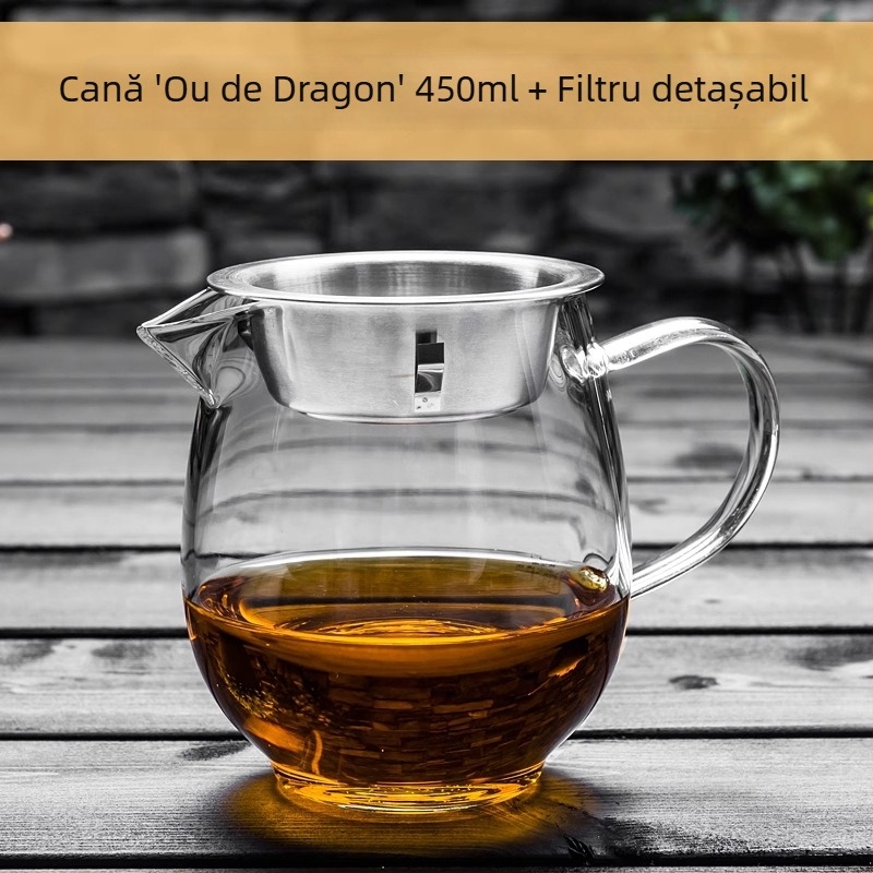 Ceainic din sticlă rezistent la căldură, cu filtru încorporat și separator pentru ceai cu mandarină verde mică, pentru Gongfu ceai
