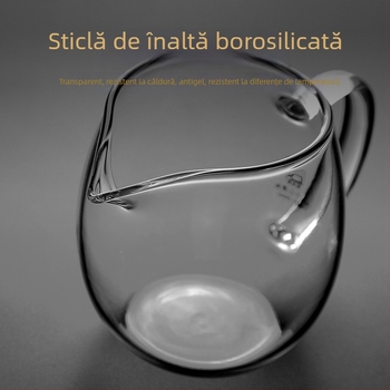Set de ceai din sticlă groasă, rezistentă la căldură, cu separator și strecurătoare, transparent pentru uz casnic