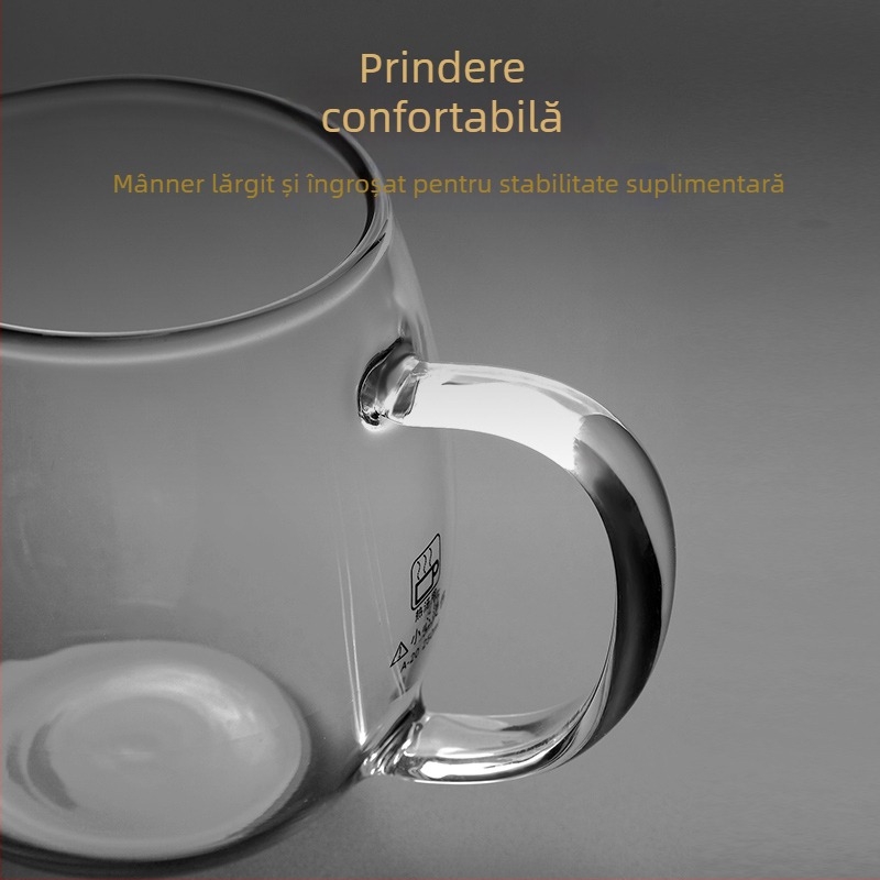 Set de ceai din sticlă groasă, rezistentă la căldură, cu separator și strecurătoare, transparent pentru uz casnic
