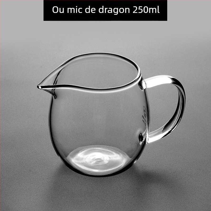 Set de ceai din sticlă groasă, rezistentă la căldură, cu separator și strecurătoare, transparent pentru uz casnic