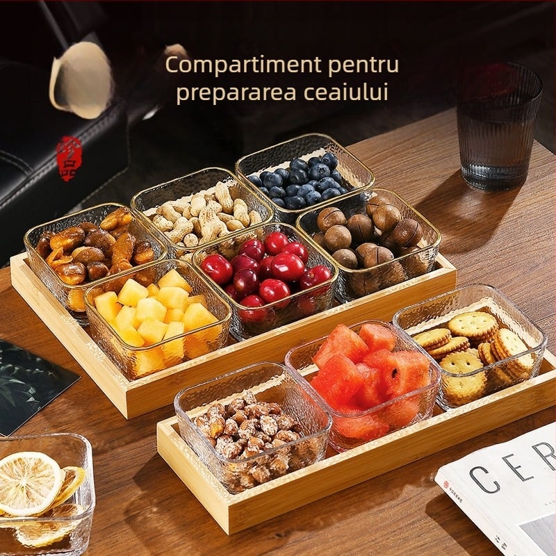 Tavă acrilică pentru ceai și fructe, în stil nordic, cu patru și șase compartimente