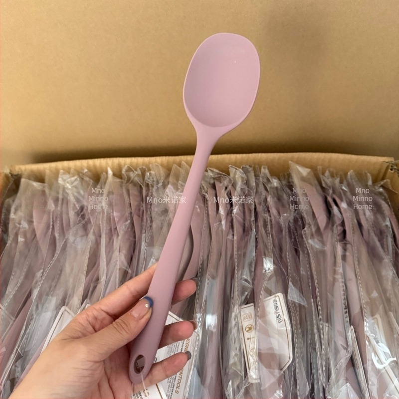 Minojia spatulă din silicon, rezistentă la temperaturi înalte, sigură pentru tigăi antiaderente, nu zgârie vasele, ideală pentru sotare și servire orez