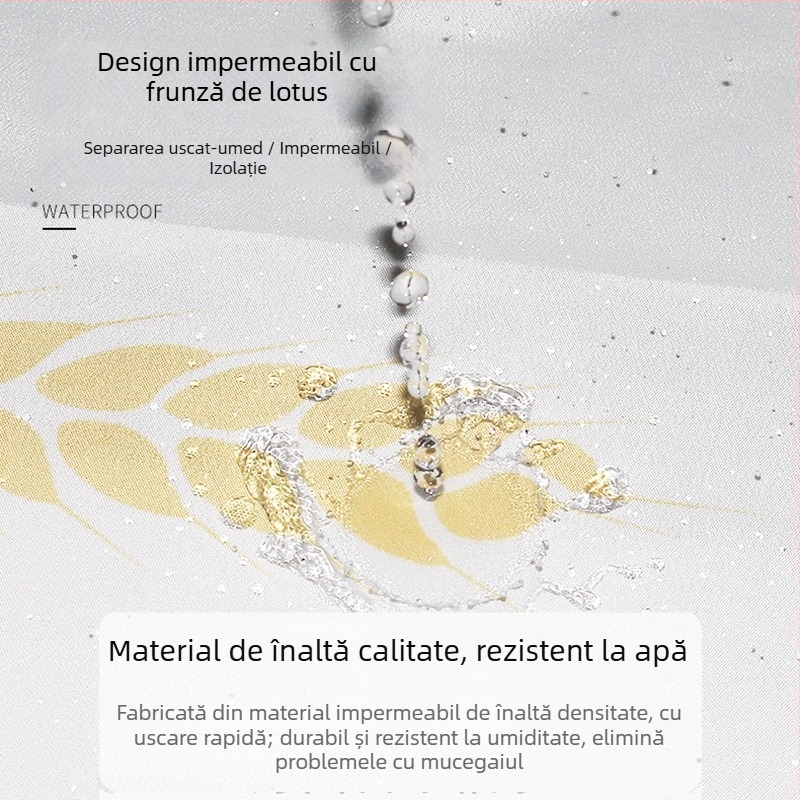 Set perdea de duș din poliester - impermeabil și antifungic, perdea despărțitoare pentru baie, perdea de duș, perdea pentru fereastră, stil nordic, set de înaltă calitate, montaj fără găuri
