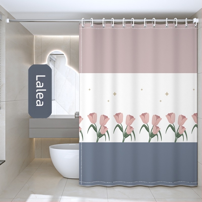 Set perdea de duș din poliester - impermeabil și antifungic, perdea despărțitoare pentru baie, perdea de duș, perdea pentru fereastră, stil nordic, set de înaltă calitate, montaj fără găuri