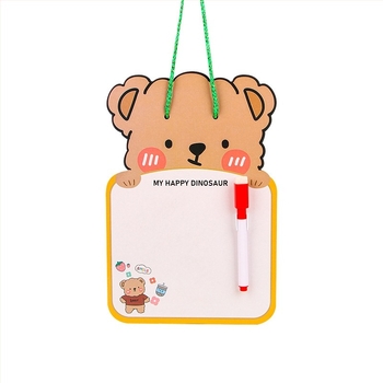Tabla albă ștearsă pentru copii — tablă creativă pentru mesaje și desene cu dinozaur, mică