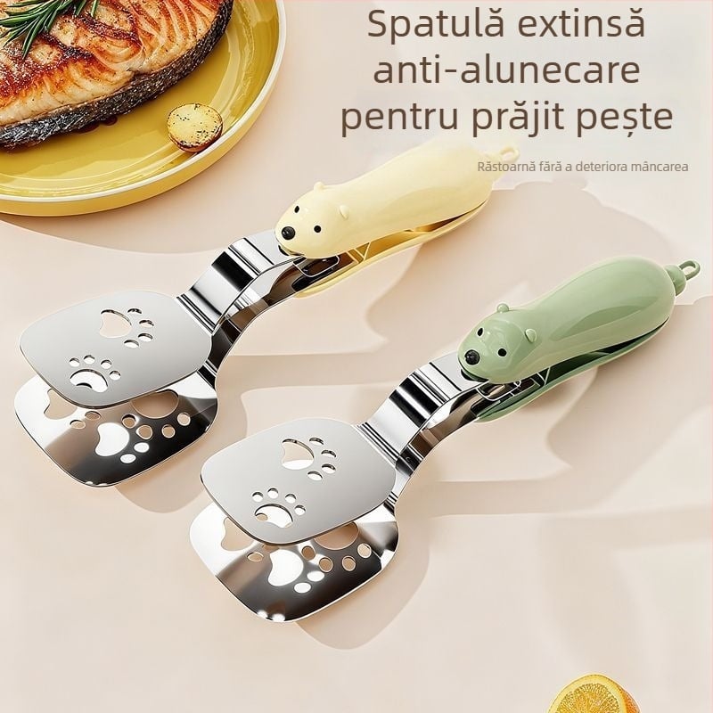 Spatulă pentru prăjit din oțel inoxidabil pentru pește, spatulă multifuncțională pentru grătar, gătit pește și clătite
