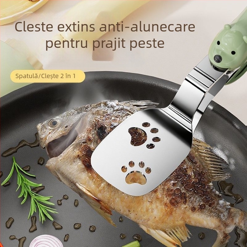 Spatulă pentru prăjit din oțel inoxidabil pentru pește, spatulă multifuncțională pentru grătar, gătit pește și clătite