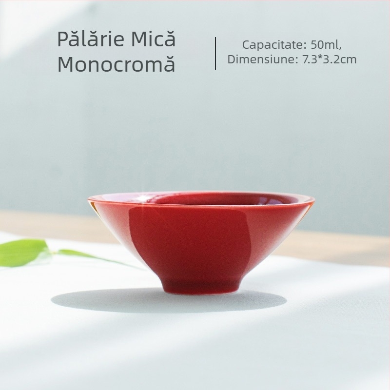 Ceașcă de ceai din porțelan, stil Kung Fu, roșu celadon, mică