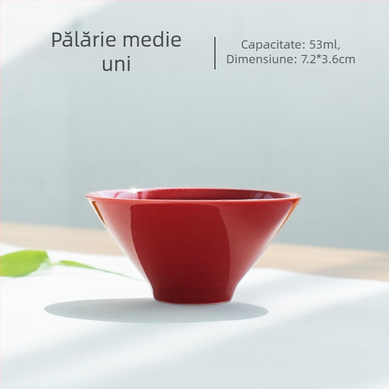 Ceașcă de ceai din porțelan, stil Kung Fu, roșu celadon, mică