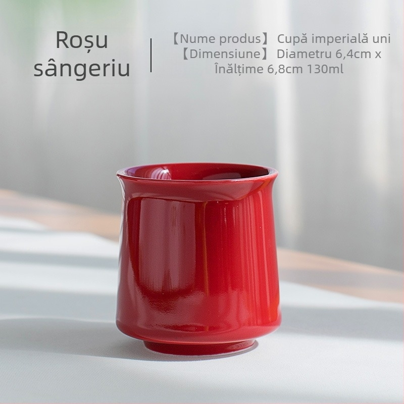Ceașcă de ceai din porțelan, stil Kung Fu, roșu celadon, mică