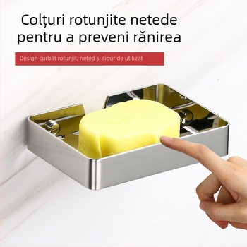 Raft colțar din oțel inoxidabil 304, montaj pe perete pentru baie – fără găuri, farfurie de săpun, finisaj lucios negru, încărcătură 15 kg, Nijia