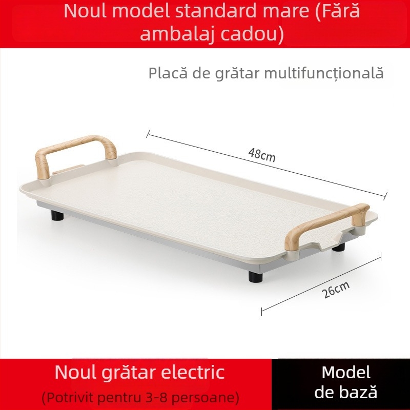 Tigaie grill electric fără fum pentru uz casnic, antiaderentă, multifuncțională în stil coreean, all-in-one grătar și tigaie pentru pește