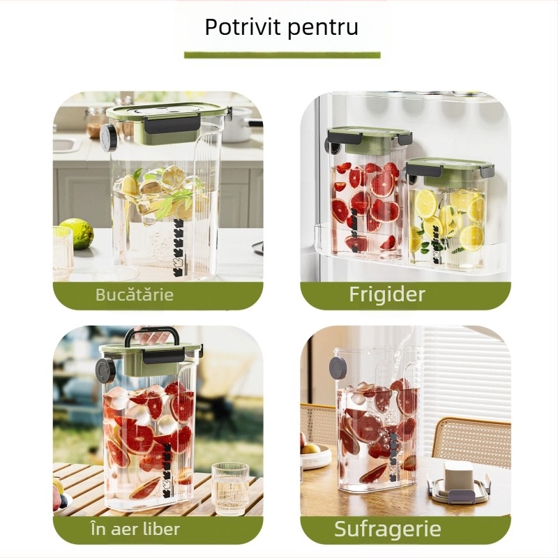 Laipai Sticlă pentru ceai la rece, capacitate mare, compatibilă cu frigider, pentru sucuri și băuturi reci