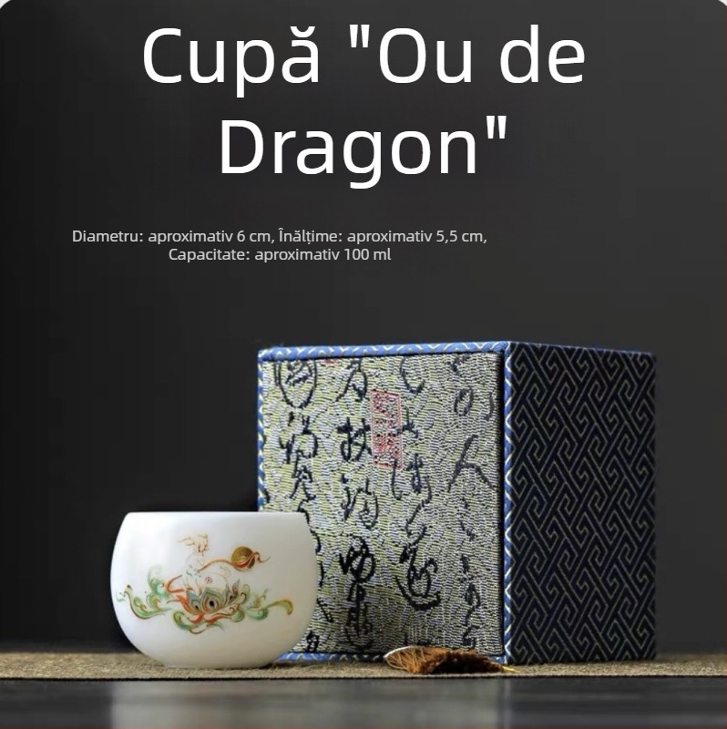 Ceașcă de ceai din porțelan Ice Jade, unică, pentru ceai Kung Fu, porțelan de înaltă calitate, cadou de afaceri în cutie cadou