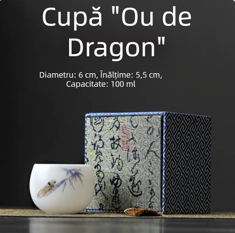 Ceașcă de ceai din porțelan Ice Jade, unică, pentru ceai Kung Fu, porțelan de înaltă calitate, cadou de afaceri în cutie cadou