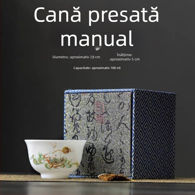 Ceașcă de ceai din porțelan Ice Jade, unică, pentru ceai Kung Fu, porțelan de înaltă calitate, cadou de afaceri în cutie cadou