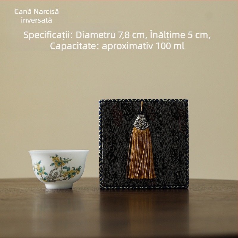 Ceașcă de ceai din porțelan Ice Jade, unică, pentru ceai Kung Fu, porțelan de înaltă calitate, cadou de afaceri în cutie cadou