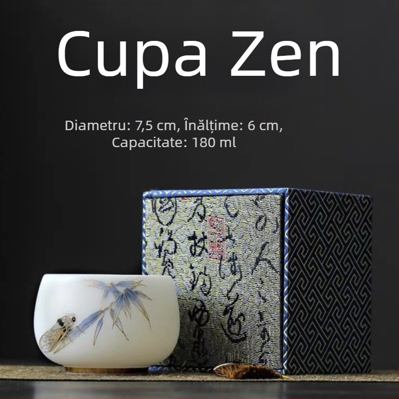 Ceașcă de ceai din porțelan Ice Jade, unică, pentru ceai Kung Fu, porțelan de înaltă calitate, cadou de afaceri în cutie cadou