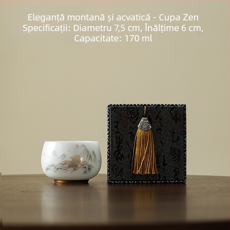 Ceașcă de ceai din porțelan Ice Jade, unică, pentru ceai Kung Fu, porțelan de înaltă calitate, cadou de afaceri în cutie cadou