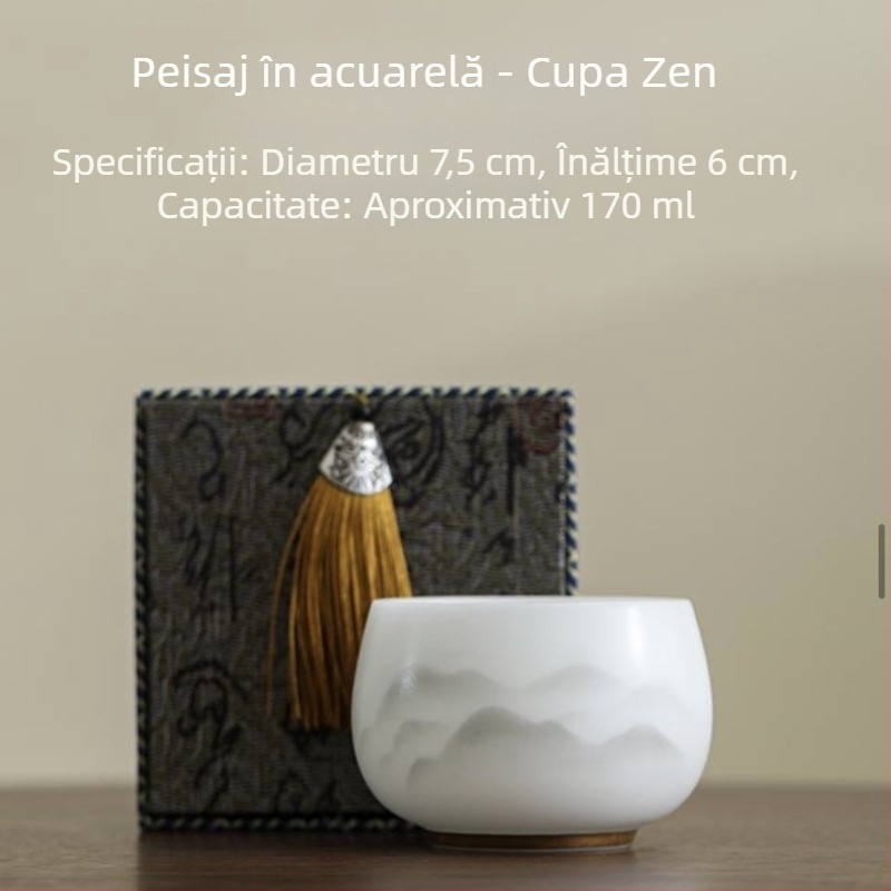 Ceașcă de ceai din porțelan Ice Jade, unică, pentru ceai Kung Fu, porțelan de înaltă calitate, cadou de afaceri în cutie cadou