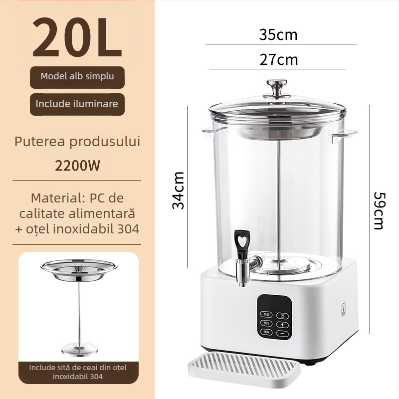 Recipient electric pentru infuzarea ceaiului – aparat inteligent de preparare a ceaiului cu recipient filtrant mare, pentru uz casnic și comercial în magazine milk tea