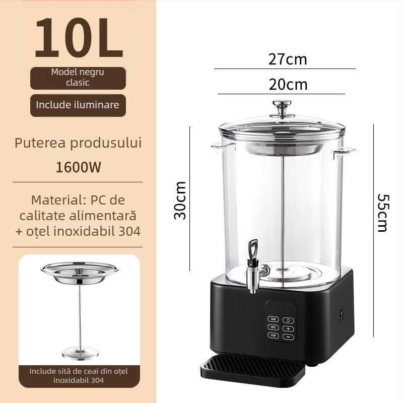 Recipient electric pentru infuzarea ceaiului – aparat inteligent de preparare a ceaiului cu recipient filtrant mare, pentru uz casnic și comercial în magazine milk tea