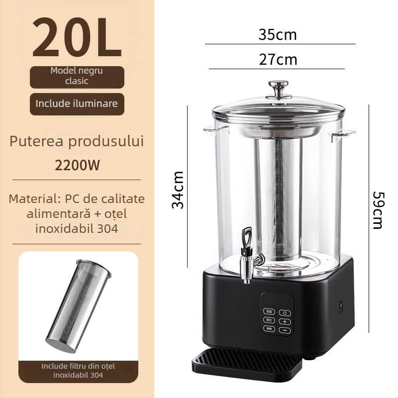 Recipient electric pentru infuzarea ceaiului – aparat inteligent de preparare a ceaiului cu recipient filtrant mare, pentru uz casnic și comercial în magazine milk tea