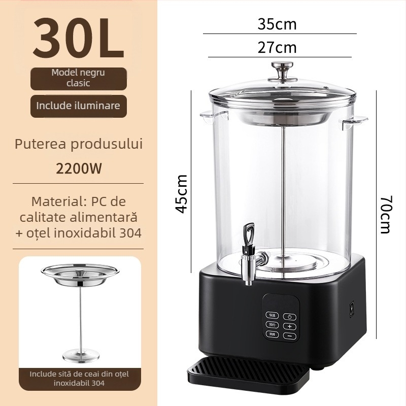 Recipient electric pentru infuzarea ceaiului – aparat inteligent de preparare a ceaiului cu recipient filtrant mare, pentru uz casnic și comercial în magazine milk tea