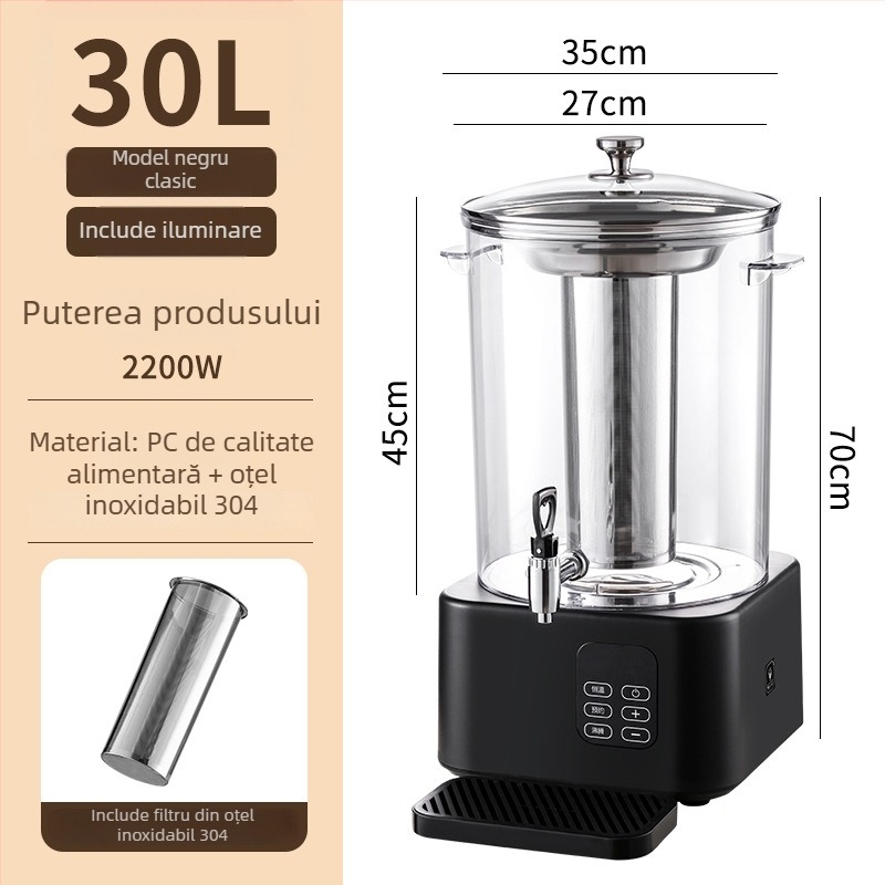 Recipient electric pentru infuzarea ceaiului – aparat inteligent de preparare a ceaiului cu recipient filtrant mare, pentru uz casnic și comercial în magazine milk tea