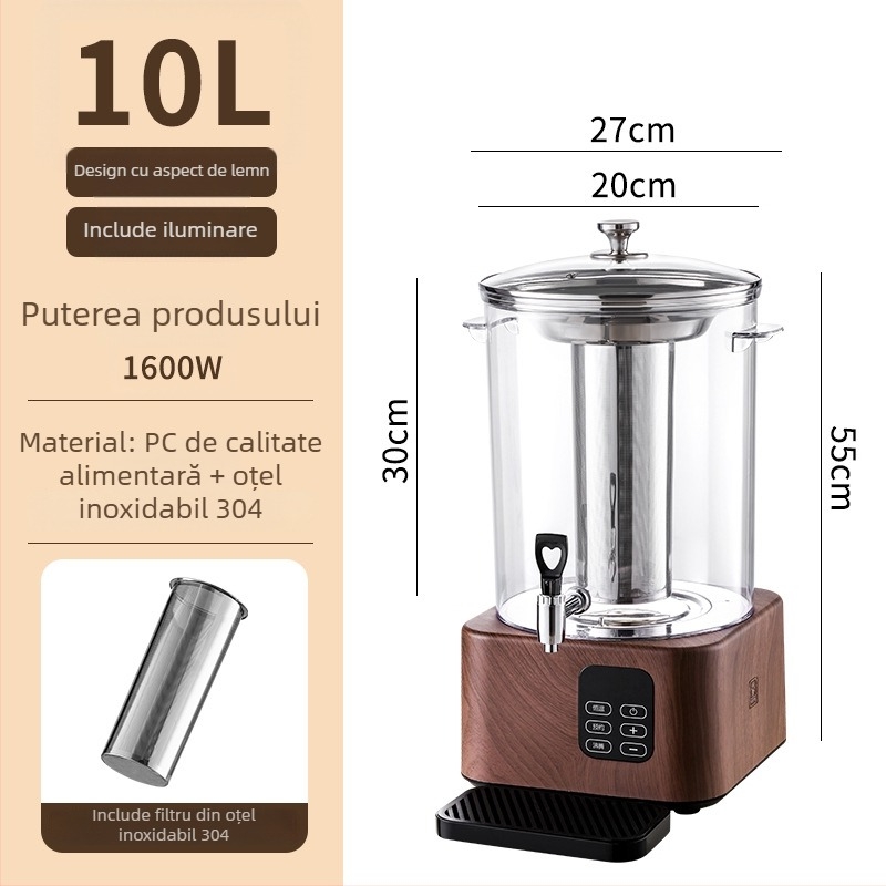 Recipient electric pentru infuzarea ceaiului – aparat inteligent de preparare a ceaiului cu recipient filtrant mare, pentru uz casnic și comercial în magazine milk tea