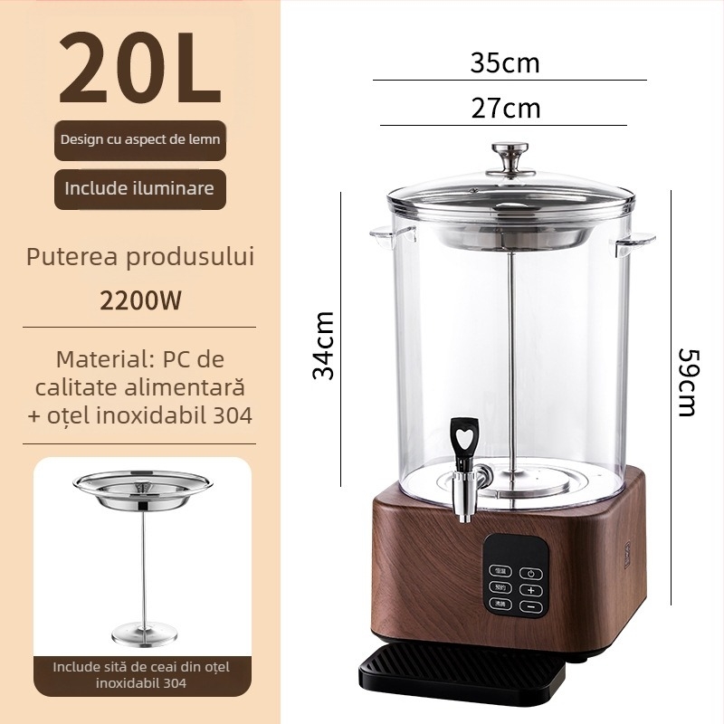 Recipient electric pentru infuzarea ceaiului – aparat inteligent de preparare a ceaiului cu recipient filtrant mare, pentru uz casnic și comercial în magazine milk tea