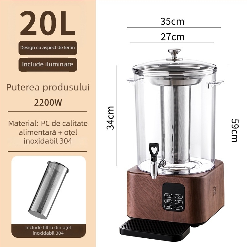Recipient electric pentru infuzarea ceaiului – aparat inteligent de preparare a ceaiului cu recipient filtrant mare, pentru uz casnic și comercial în magazine milk tea