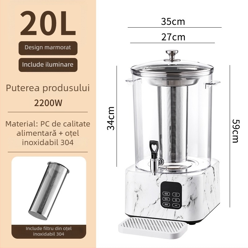 Recipient electric pentru infuzarea ceaiului – aparat inteligent de preparare a ceaiului cu recipient filtrant mare, pentru uz casnic și comercial în magazine milk tea