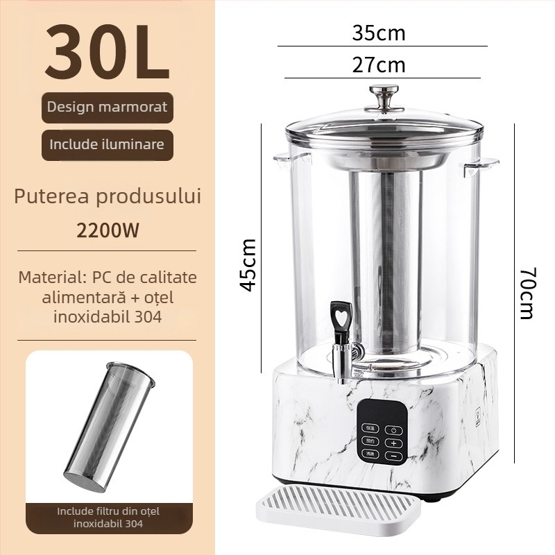 Recipient electric pentru infuzarea ceaiului – aparat inteligent de preparare a ceaiului cu recipient filtrant mare, pentru uz casnic și comercial în magazine milk tea