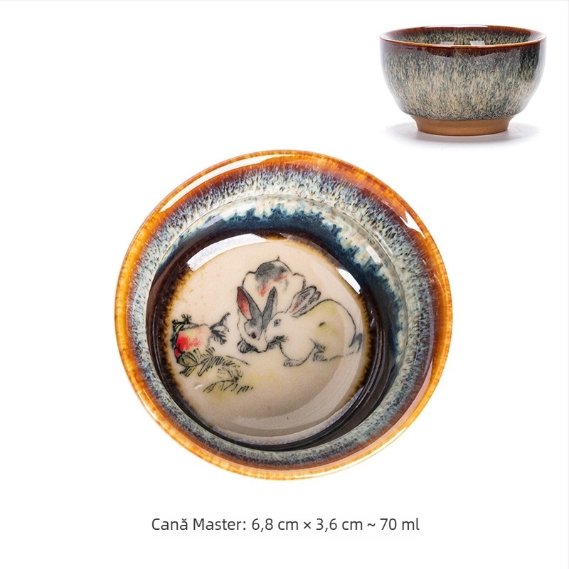 Ceașcă de ceai ceramică Jianyang Jianzhan, Doisprezece zodii, stil Kung Fu, ceașcă mică de ceai