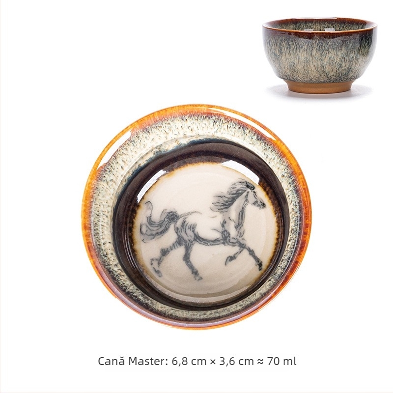 Ceașcă de ceai ceramică Jianyang Jianzhan, Doisprezece zodii, stil Kung Fu, ceașcă mică de ceai