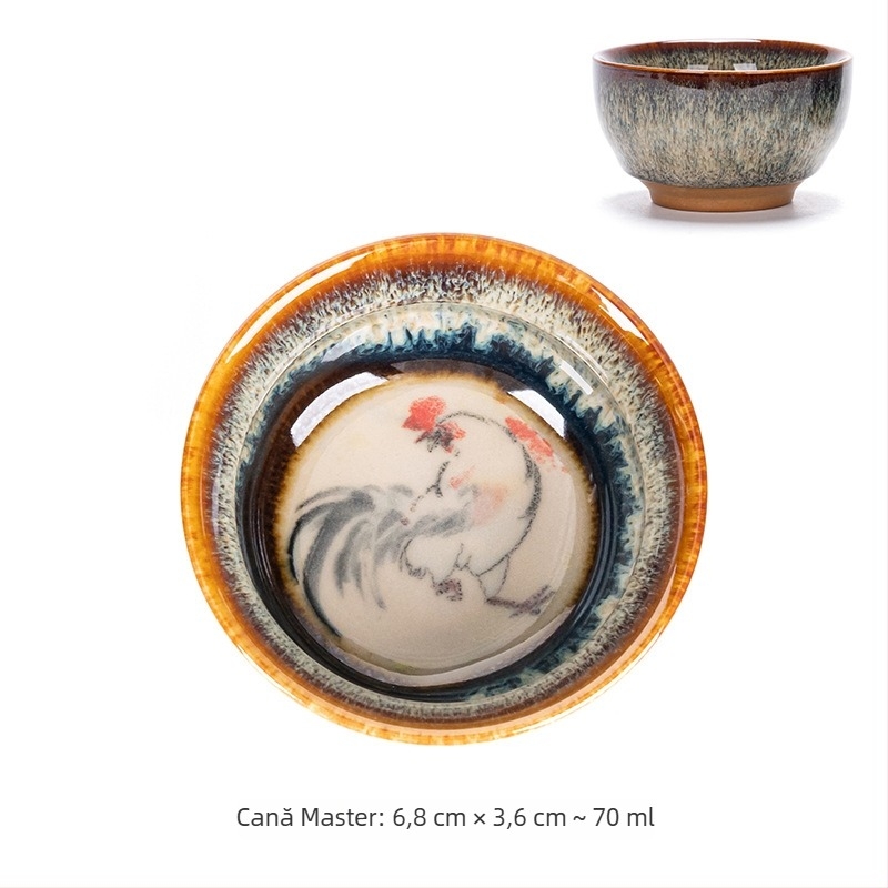 Ceașcă de ceai ceramică Jianyang Jianzhan, Doisprezece zodii, stil Kung Fu, ceașcă mică de ceai
