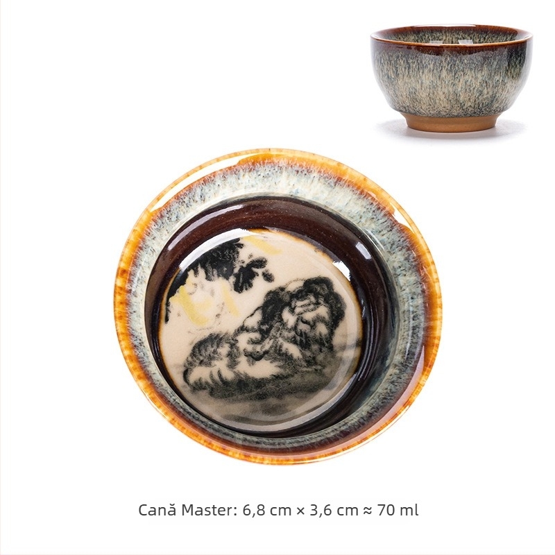 Ceașcă de ceai ceramică Jianyang Jianzhan, Doisprezece zodii, stil Kung Fu, ceașcă mică de ceai