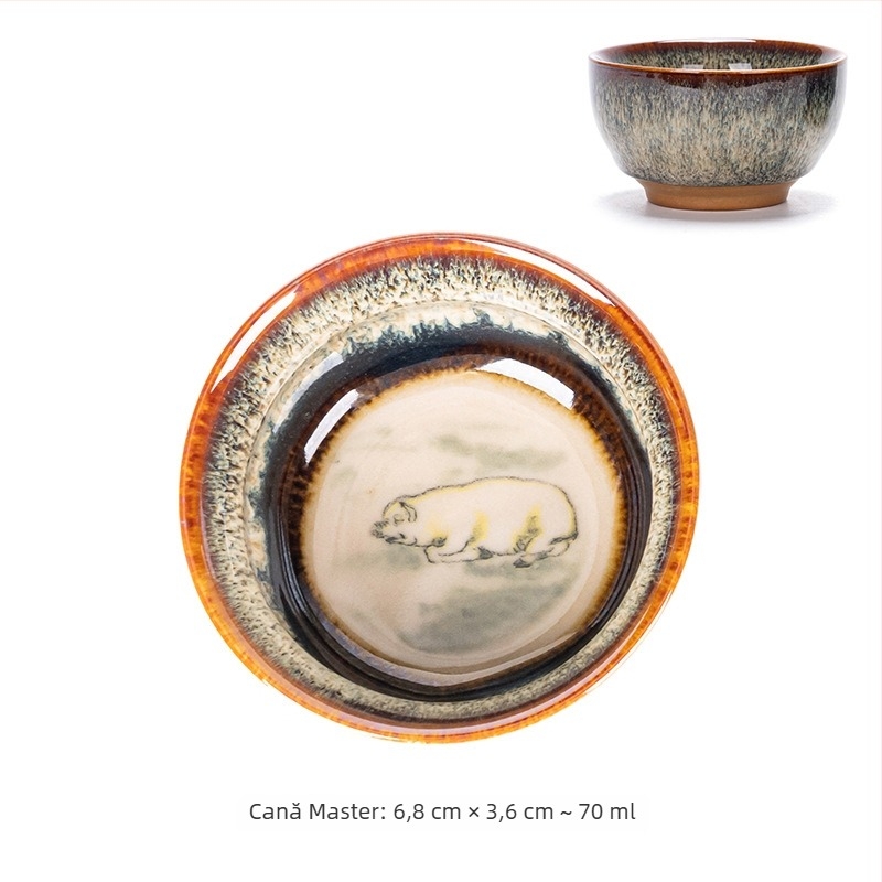 Ceașcă de ceai ceramică Jianyang Jianzhan, Doisprezece zodii, stil Kung Fu, ceașcă mică de ceai