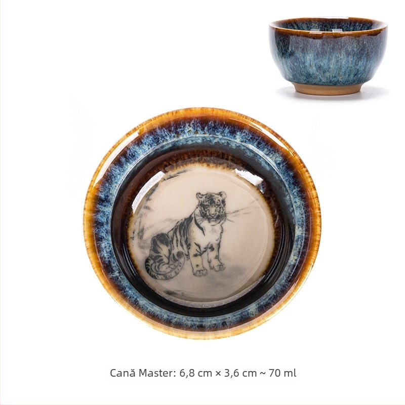 Ceașcă de ceai ceramică Jianyang Jianzhan, Doisprezece zodii, stil Kung Fu, ceașcă mică de ceai