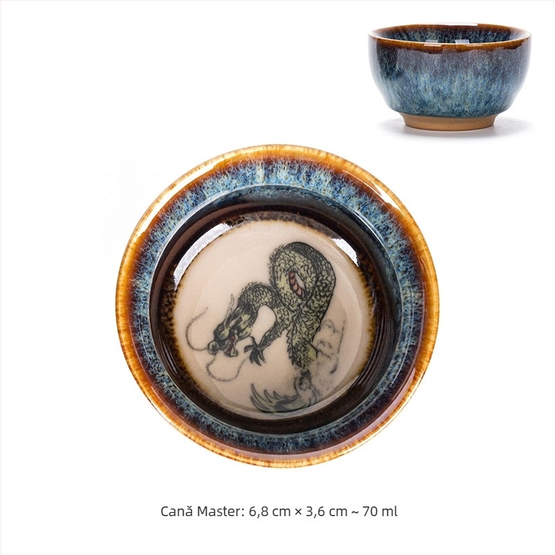 Ceașcă de ceai ceramică Jianyang Jianzhan, Doisprezece zodii, stil Kung Fu, ceașcă mică de ceai