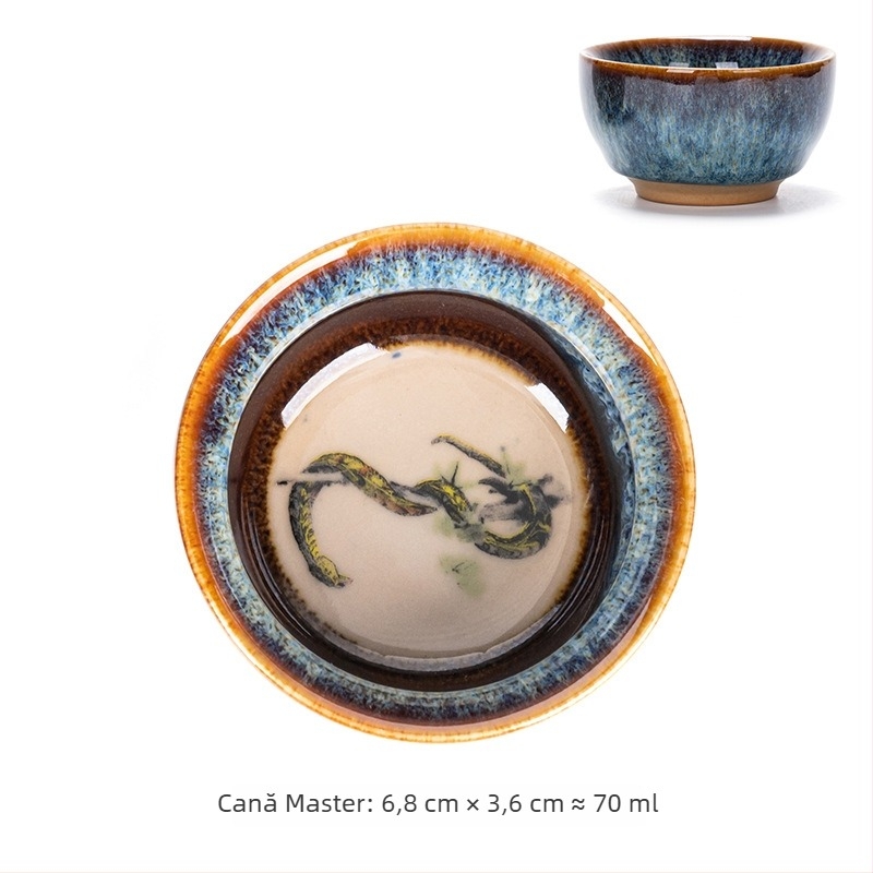 Ceașcă de ceai ceramică Jianyang Jianzhan, Doisprezece zodii, stil Kung Fu, ceașcă mică de ceai