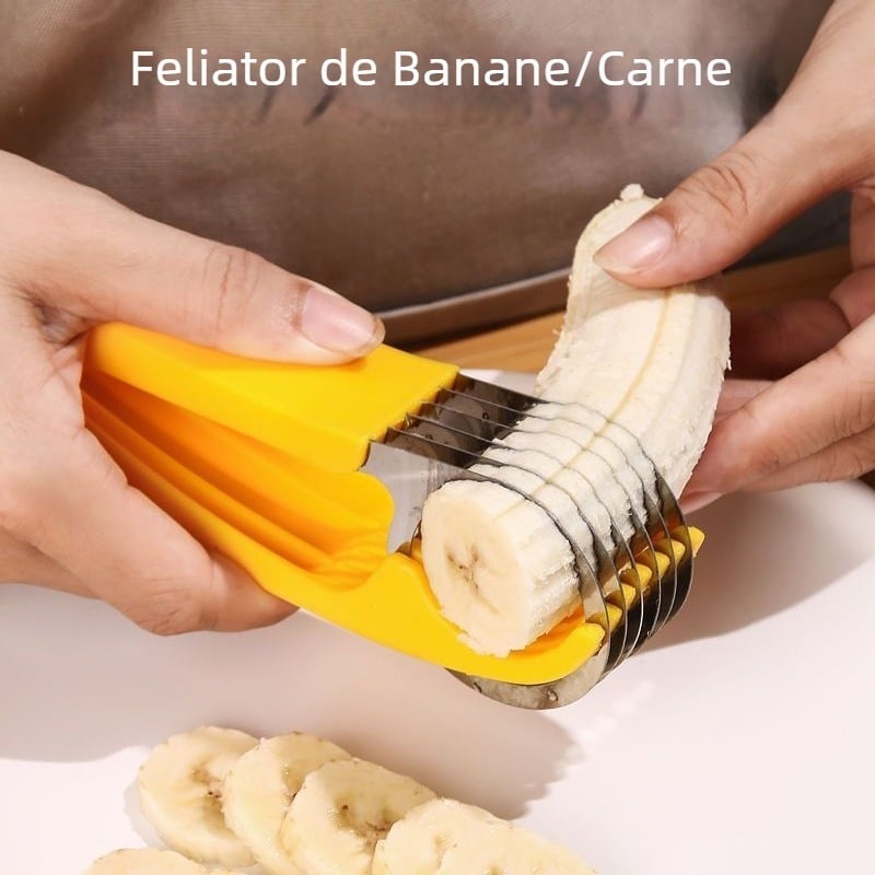Tăietor din oțel inoxidabil pentru banane, cârnați, șuncă și castraveți