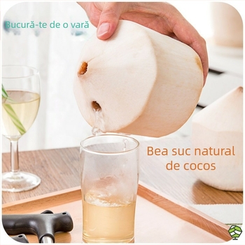 Guolin Deschizător de cocos din oțel inoxidabil – instrument pentru coaja de cocos și cuțit