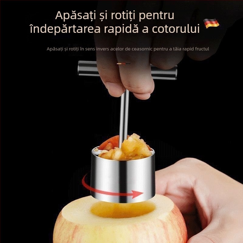 Găuritor și scobitor pentru fructe din oțel inoxidabil, potrivit pentru pere și mere