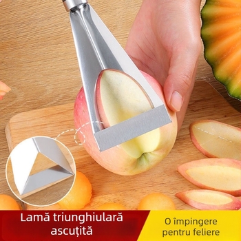 Cuțit din oțel inoxidabil pentru sculptură de fructe, pentru prezentare elegantă; cuțit triunghiular pentru mere